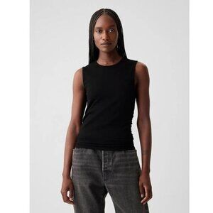NWT GAP Compact Jersey Cropped Tank Top, XL, black